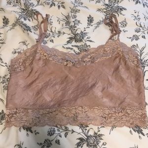 Rose pink skinny strap crop top. Barely worn